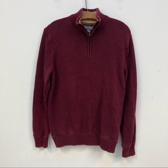 Eddie Bauer Heavy Cotton Half-Zip Sweater - Picture 1 of 8